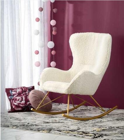 Кресло-качалка HALMAR LIBERTO кремовый/золотой