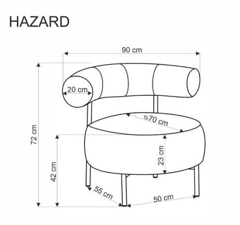 Кресло HALMAR HAZARD корица/черный