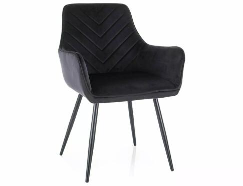 Стул SIGNAL FIG Velvet Bluvel 19 черный/черный