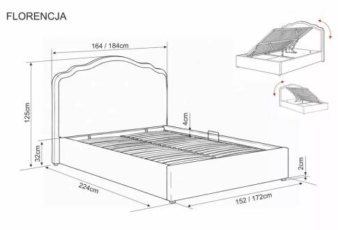Кровать SIGNAL FLORENCJA Velvet Bluvel 40 темно-бежевый 140/200