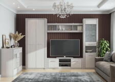 Полка навесная SV-МЕБЕЛЬ (МС Гамма 20 К) (1600) Серия №4 Ясень анкор  светлый