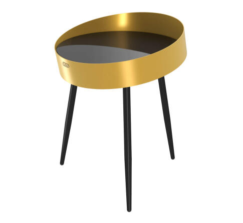 Стол журнальный Sheffilton SHT-CT58 черный глянец/золото/черный муар
