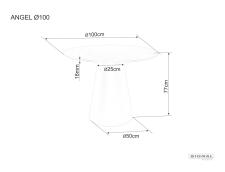 Стол обеденный SIGNAL ANGEL эффект серого мрамора/черный 100