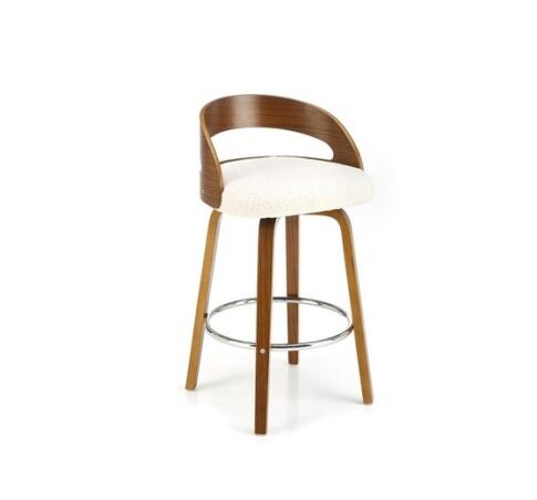 Стул барный HALMAR H110 кремовый/ореховый