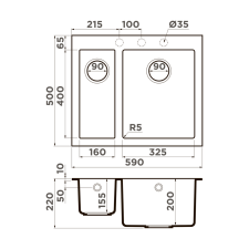 Кухонная мойка Omoikiri Bosen 59-2A-WH Artceramic/белый