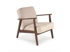 Кресло HALMAR MILANO 1S tap. Castel 15 бежевый/орех