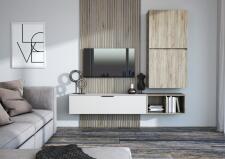 Стенка МК Стиль БОХО НМ-001 ЛДСП дуб крафт серый/кашемир