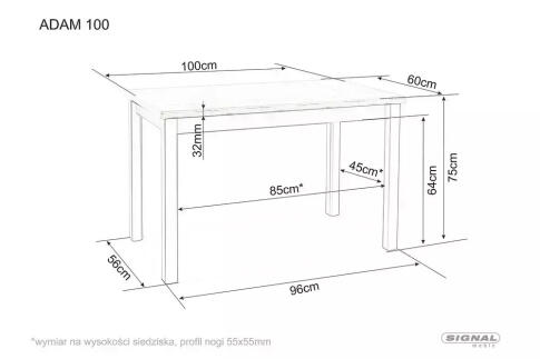 Стол обеденный SIGNAL ADAM кашемир/дуб кремона 100/60