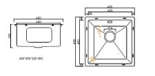 Мойка ARFEKA ECO AR 450*450 POP-UP SATIN DECOR