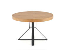 Стол обеденный HALMAR MERCY дуб золотой/черный 120-160/120