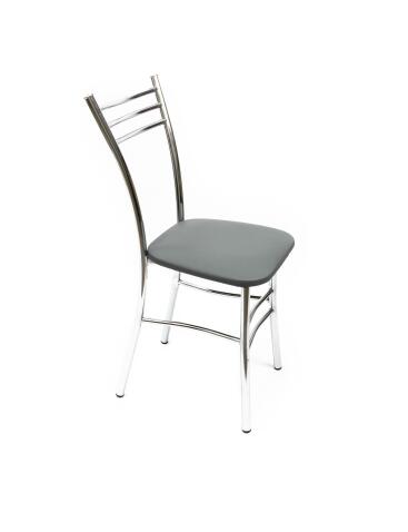 Стул ВВР Трио серый/хром, экокожа