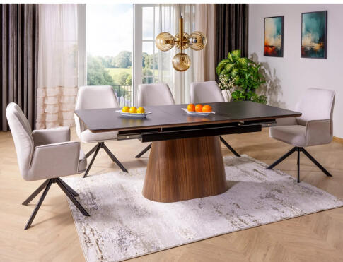 Стул SIGNAL HUGO Brego 22 светло-бежевый/черный, поворотный