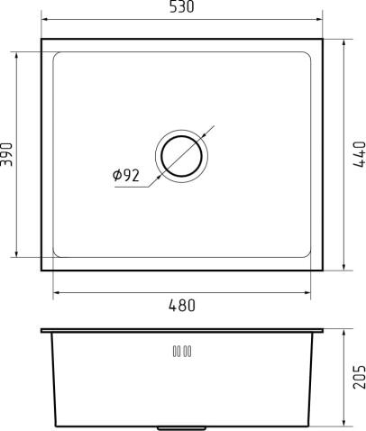 Кухонная мойка из нержавеющей стали GRANFEST METAL 5344 PVD графит