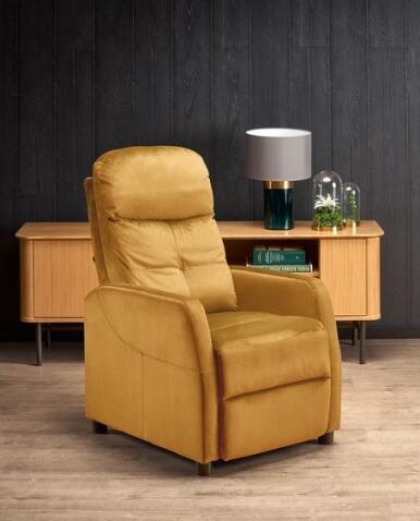 Кресло HALMAR FELIPE 2 раскладное, горчичный/венге