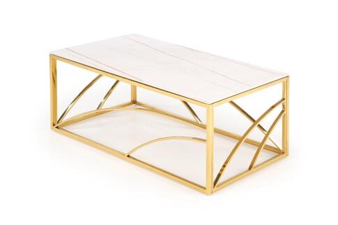 Стол журнальный HALMAR UNIVERSE 3 белый мрамор/золотой
