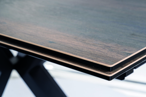 Стол обеденный SIGNAL COLUMBUS Ceramic эффект дерева/черный 160-240/90