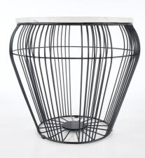 Стол журнальный HALMAR ADRIANNA белый мрамор/черный