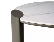 Стол журнальный SIGNAL ADORO B Ceramic белый Amber Bianco/медный 105/65