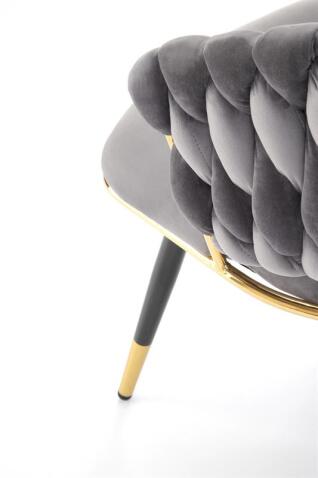 Стул HALMAR K551 серый/черный/золотой