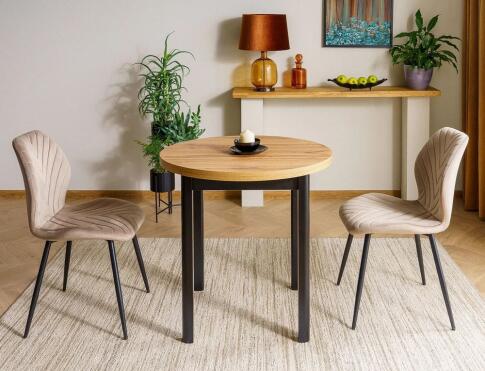 Стол обеденный SIGNAL ADAM дуб артизан/черный 80