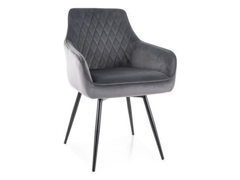 Стул SIGNAL MARLO Velvet Bluvel 14 серый/черный, поворотный