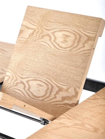 Стол обеденный HALMAR VELDON дуб натуральный/черный 160-200/90