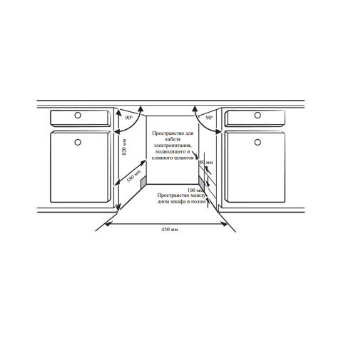 Посудомоечная машина встраиваемая WEISSGAUFF BDW 4533 D Timer Floor