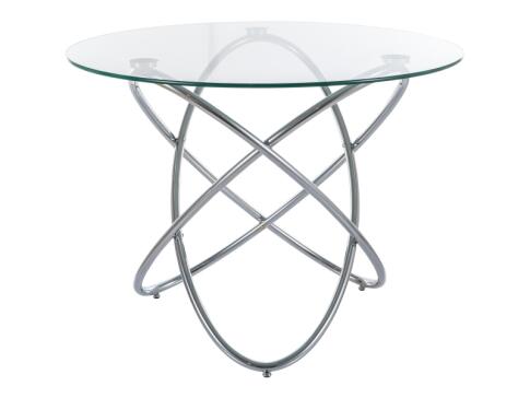 Стол обеденный SIGNAL ORBIT прозрачный/хром 100