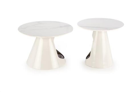 Комплект HALMAR OSARIO (2 стола журнальных) белый мрамор/белый