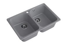 Кухонная мойка GRANFEST QUARZ Z-15 темно-серый + сифон