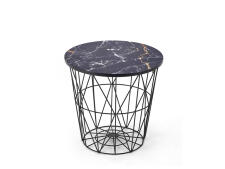 Стол журнальный HALMAR HARISSA B черный/черный мрамор