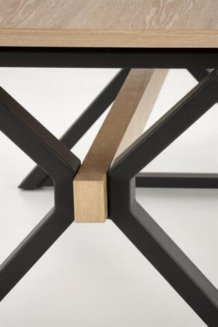 Стол обеденный HALMAR HENRY натуральный/черный 180-300/100