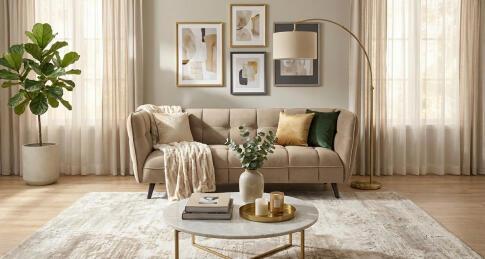 Диван SIGNAL CASTELLO 3 Velvet Bluvel 40 темно-бежевый/венге