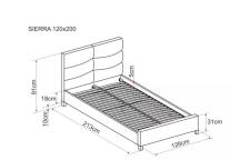 Кровать SIGNAL SIERRA Velvet Bluvel 28 бежевый/дуб, 120/200