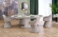 Стол обеденный HALMAR FALONE светлый травертин/кашемир 180-220/90