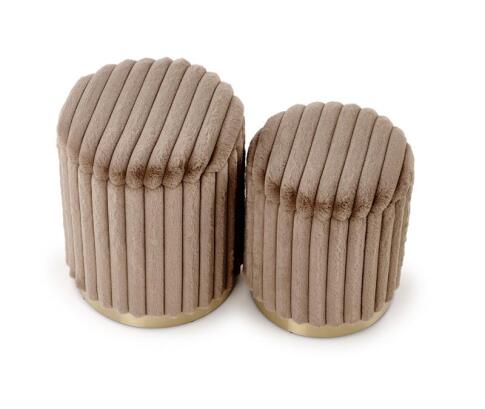 Комплект HALMAR FIDO (2 пуфа) капучино/золотой