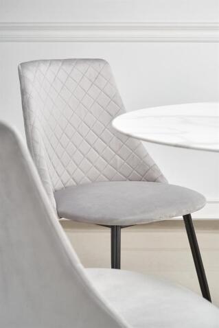 Стол обеденный HALMAR AMBROSIO белый мрамор/черный 90