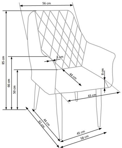 Стул HALMAR K287 серый/натуральный