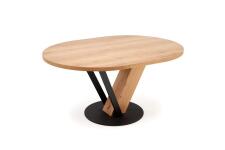 Стол обеденный HALMAR FANIS OKRAGLY натуральный/черный 120-160/120