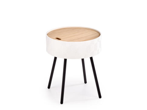 Стол журнальный HALMAR AURA белый матовый/черный, 38/45