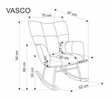 Кресло-качалка HALMAR VASCO серый