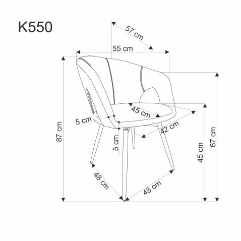 Стул HALMAR K550 бежевый/черный