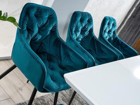 Стул SIGNAL CHERRY Velvet Bluvel 85 бирюзовый/черный