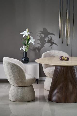 Стол обеденный HALMAR PIREUS травертин/орех 120