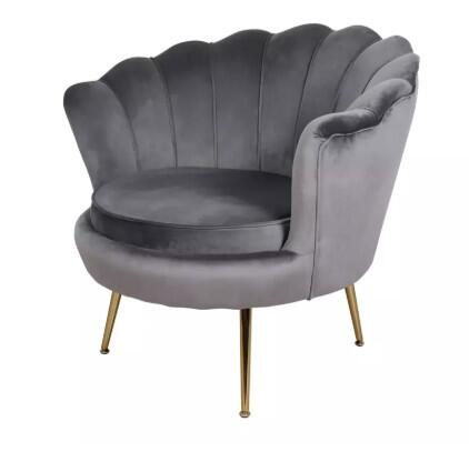 Кресло SIGNAL CAMELLIA Velvet Bluvel 14 серый/золотой