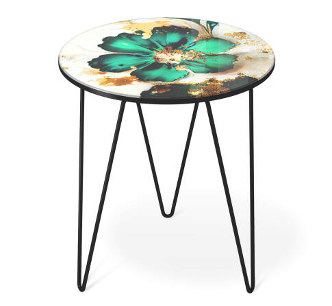 Стол журнальный Sheffilton SHT-CT27 малахитово-зеленый/черный муар