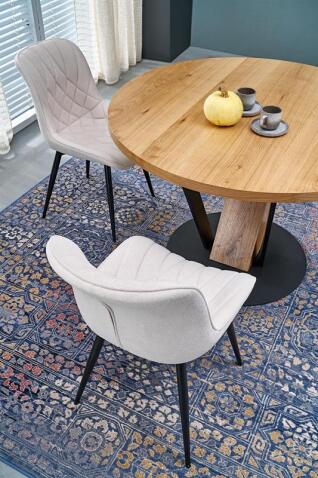 Стол обеденный HALMAR FANIS OKRAGLY натуральный/черный 120-160/120