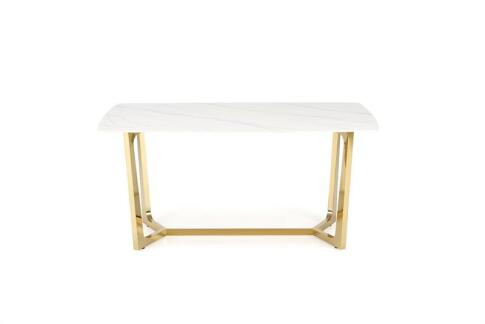 Стол обеденный HALMAR CLEMENTE белый мрамор/золотой 160/90