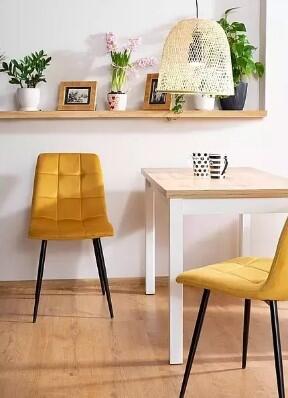 Стол обеденный SIGNAL ADAM дуб ланселот/белый мат 100/60