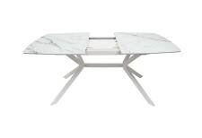 Стол ВВР Джерси Мрамор белый ф/п, белый глянец/белый